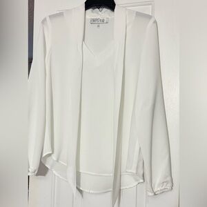Kasper Elegant White Blouse with tie front